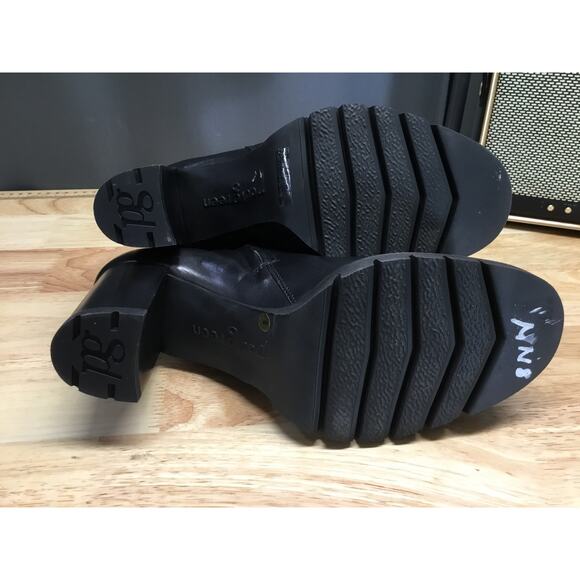 Paul Green Sahara Chelsea Boot Women's 10.5 Black Leather Side Zipper Block Heel - Picture 6 of 10